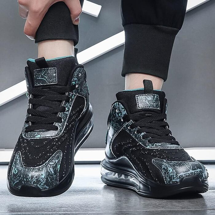 Спортивні кросівки LIN&LE для чоловіків та жінок, бігові кросівки з повітряною подушкою, повсякденні кросівки, чорний, 43 EU