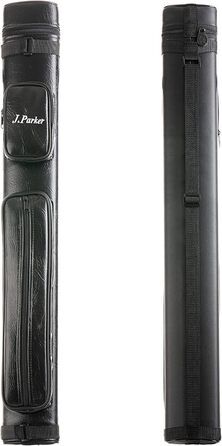 Чохол для більярду J. Parker на 2/2 та 2/4 кия, з високоякісної штучної шкіри, велика кишеня для аксесуарів та регульований ремінь, чорний, 85 см