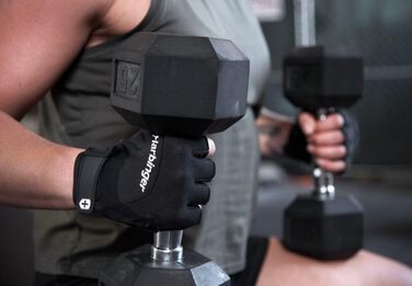 Гантелі Harbinger Training Grip: вантажні рукавички для важкої атлетики, чорний L