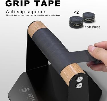 5BILLION Ручки для віджимань Push Up Bars - тренажер для дому, підтримка м'язів спини та рук, піна (чорний), сталь + дерево