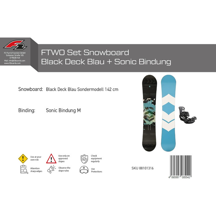 Сноуборд жіночий FTWO Deck Blau 142 см з кріпленнями M - розпродаж