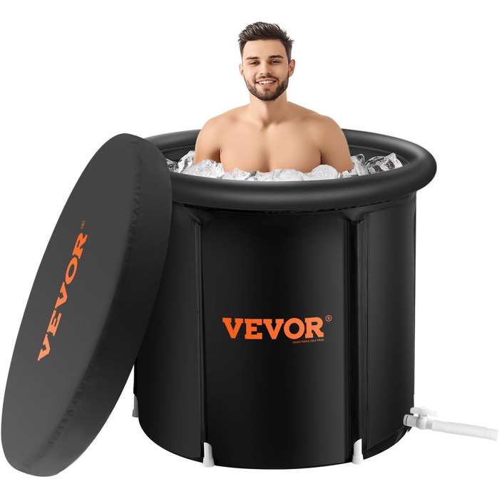 Есбадека VEVOR 80 см для холодної терапії, 290 л, надувна, з кришкою, для спортсменів