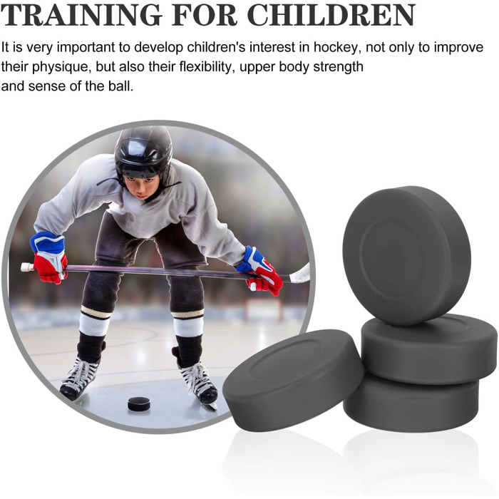 Дискові шайби для хокею VANZACK: 4 шт., 7x7 см, для дітей та дорослих, гумові тренувальні шайби для інлайну та вуличної гри