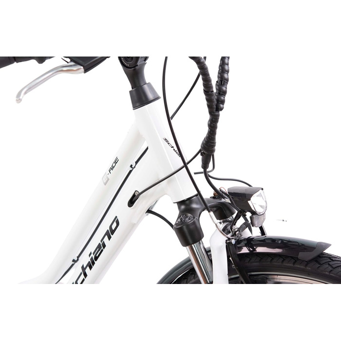 Електровелосипед F.lli Schiano E-Ride 28'' для трекінгу, знімний акумулятор 36В 10.4А·год, мотор 250Вт 40Нм, для чоловіків і жінок, білий