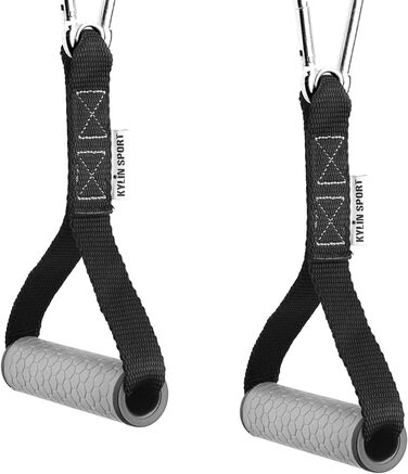Набір для фітнесу KYLIN SPORT: гумки, ручки, карабіни, стяжки для тренажерів (сірий)