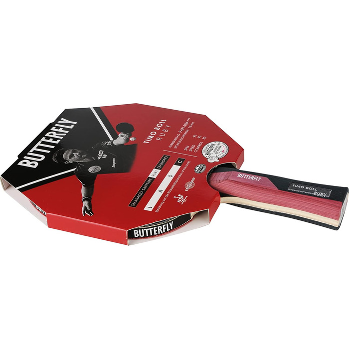 Тенісна ракетка Butterfly Timo Boll Black/Ruby Red для настільного тенісу, рубіново-червона
