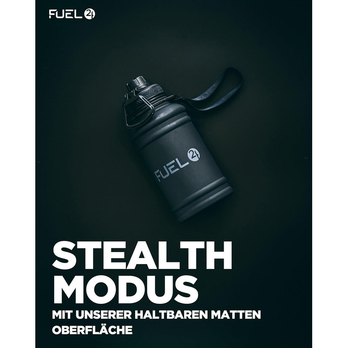 Металева пляшка для води Extra Stark 1.3L та 2.2L - Без витоку, BPA-Free - Міцна пляшка для спортзалу, спорту та дорослих (1300 мл, Чорний)