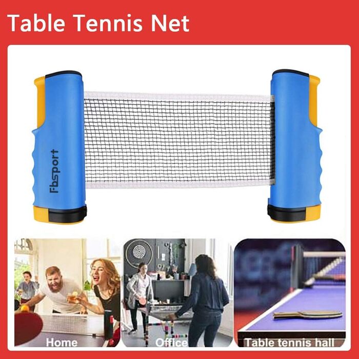 Набір для настільного тенісу: 2 ракетки, сітка, 6 м'ячів, сумка, для початківців, сім'ї та професіоналів