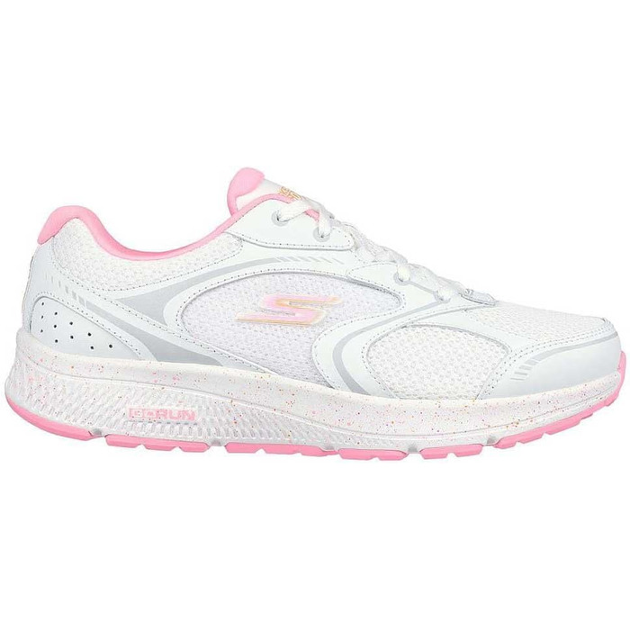 Кросівки Skechers Go Run Consistent Vivid Horizon для жінок (38.5 EU, біле шкіряне покриття з рожевими акцентами)