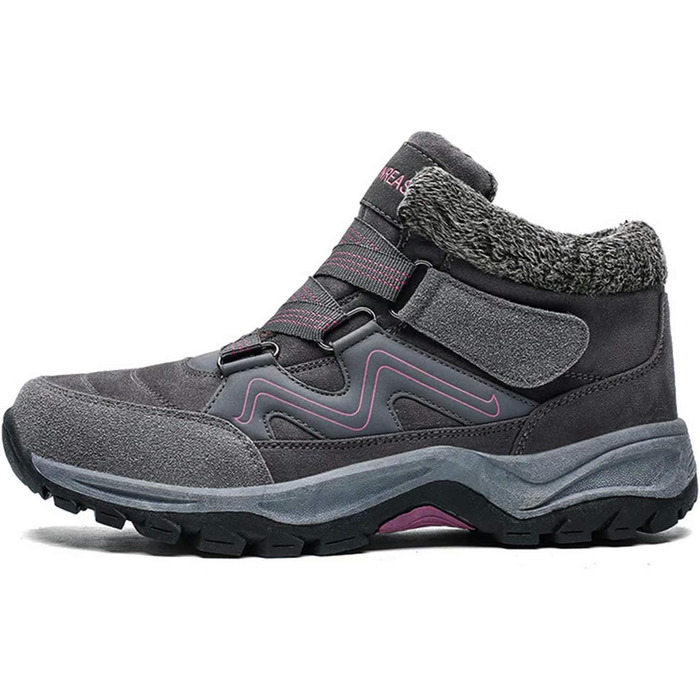 Зимові черевики VisionReast для чоловіків та жінок. Теплі, з підкладкою, снігоступи, трекінгові черевики, валенки, зимові чоботи. Неслизькі, Outdoor, з клямкою, 42 EU, сірі.