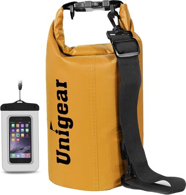 Водонепроникний мішок Unigear Dry Bag 2L/5L/10L/20L/40L для риболовлі, каякінгу, кемпінгу та пляжу з кишенею для телефону та ременями