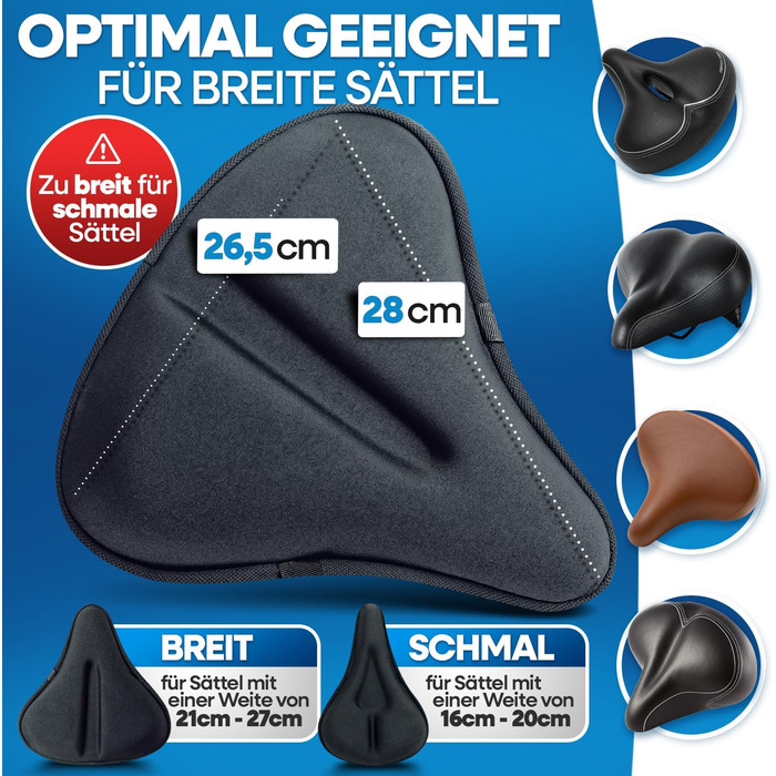 Накидка на сидіння велосипеда Nextcover CoverOne Universal Gel з дощем [Memory Foam] - зручний велосипедний чохол з багатошаровою підкладкою (широкий)