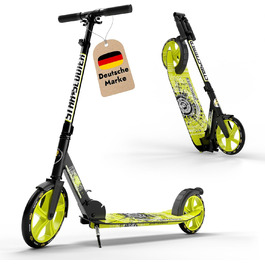 Самокат STAR SCOOTER алюмінієвий, для дітей і дорослих, великі колеса 205 мм, для хлопчиків і дівчат від 6 років, міський, XXL дека