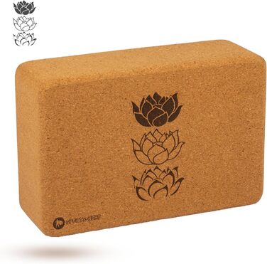 SPORTS-HERO® Блок для йоги з натуральної пробки 23x15x7,5 см – нековзний, преміум-якість, для йоги та пілатесу
