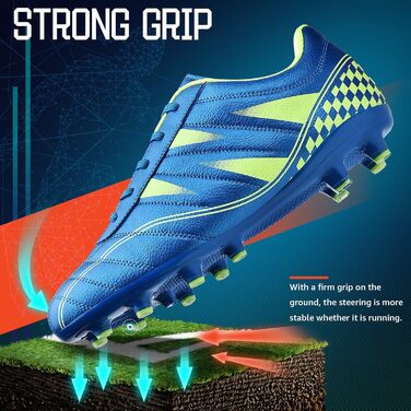 Дитячі футбольні бутси Littleplum - Outdoor Soccer Shoes, 37 EU, блакитний та зелений