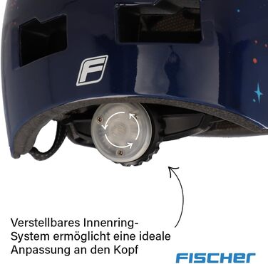 Дитячий велосипедний шолом FISCHER BMX з LED підсвіткою, для велосипеда, самоката, dirt bike, з інтегрованим заднім ліхтарем