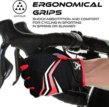 Велосипедні рукавички BEAST RAGE Vofinger для їзди на велосипеді, гірському велосипеді (MTB), BMX, шосе, чоловічі та жіночі, червоні (L)