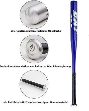 Алюмінієва біта для бейсболу 34 дюйми (86.4 см) багатоколірна, легка, для дорослих та молоді, сімейні ігри, блакитна