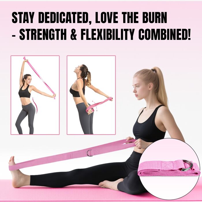 Набір для пілатесу Aischens: кільце Magic Circle, м'яч, гумки для фітнесу, рожевий