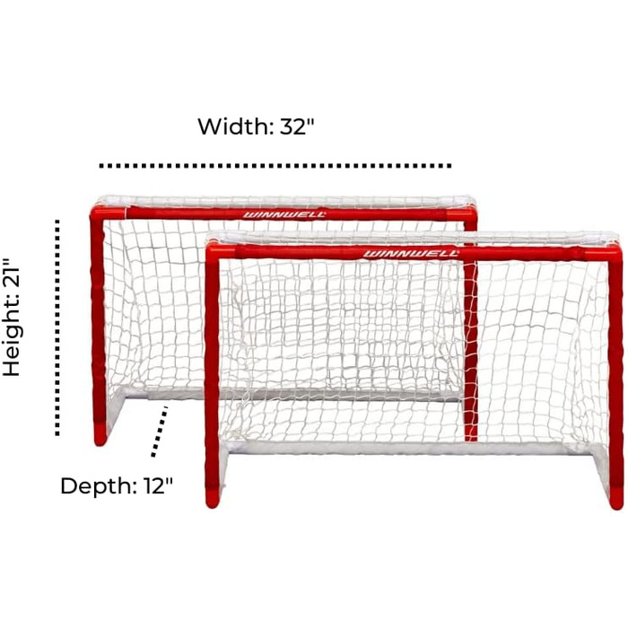 Набір для хокею Winnwell Doppel-Mini-Hockey Set: 2 сітки, 2 ключки, м'яч EVA та ціль для тренувань (в приміщенні та на вулиці)