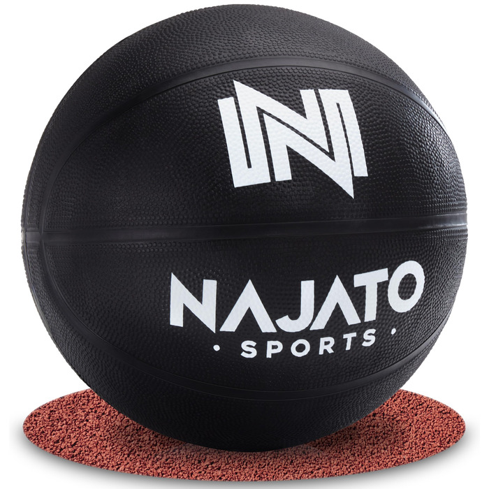 NAJATO М'яч баскетбольний – розмір 7 – для гри на вулиці та в приміщенні, чорний
