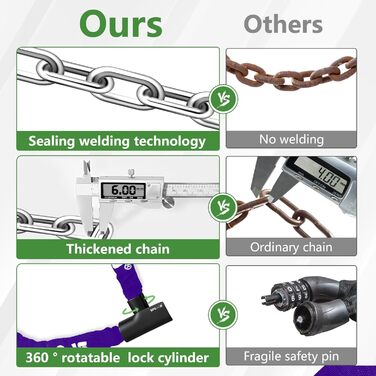 Надійне велозамк з 3 ключами, 90 см, проти крадіжок, водонепроникний чохол. Підходить для велосипеда, електросамоката, електробіка, MTB, мотоцикла, вантажного велосипеда. Чорний (870 мм)