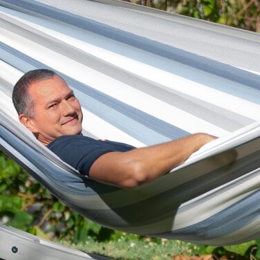 Гамак LA SIESTA® Brisa: ручної роботи з Колумбії, 160 см, для дому та відпочинку на природі (Sea Salt, для двох, з кріпленням до дерева/стовпа)