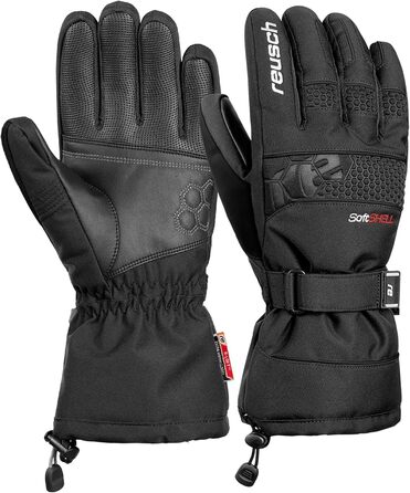 Чоловічі зимові лижні рукавички Reusch GORE-TEX, водонепроникні та дихаючі, чорні/білі, розмір L + комплект з чорними рукавичками без підкладки, розмір 8