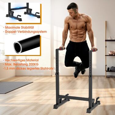 Бруси для віджимань DH FitLife, регульовані, для дому, кросфіт, каллістеніка, паралети, 100-130 см