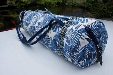Сумка для йоги Robson з бавовни, велика, для килимка та аксесуарів, спортивна, фітнес, пілатес, йога (Блакитна)