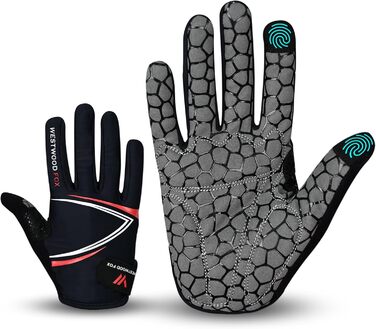 Велосипедні рукавички WESTWOOD FOX з посиленням, антиковзні, для сенсорних екранів, амортизуючі, MTB, шосе, гонки, чоловічі та жіночі, червоні