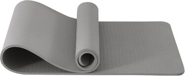 Yogamatta для жінок з антиковзким покриттям 10 мм. Товста килимок для йоги, пілатесу та фітнесу 183x61 см (сірий) з чохлом