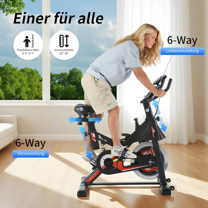 Велотренажер для дому з LCD-дисплеєм, підставкою та тримачем для пляшки. Тиха велотренажерна машина для дому, витримує до 150 кг. Спінінг-байк для занять вдома