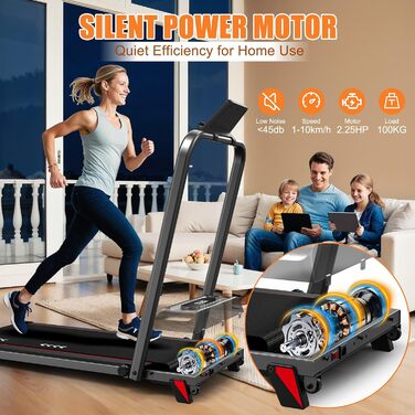 CharonFit Walking Pad - біговий доріжка для дому, 2.25 PS, до 100 кг, нахил 4%, 1-10 км/год