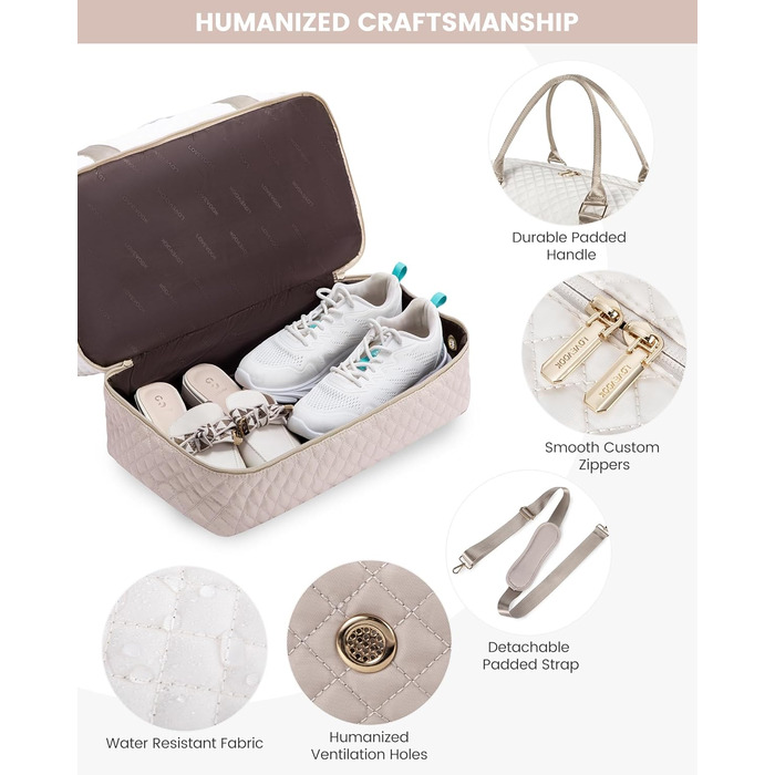 Спортивна сумка LOVEVOOK для жінок з відділенням для взуття, ручна поклажа, сумка для подорожей, вікенд, дуфл, сумка для подорожей, ручна поклажа, клінічна сумка, набір для пологів, для спортзалу, пляжу, сауни, кемпінгу, XL, 2 шт., Бежевий, Ніжний рожевий