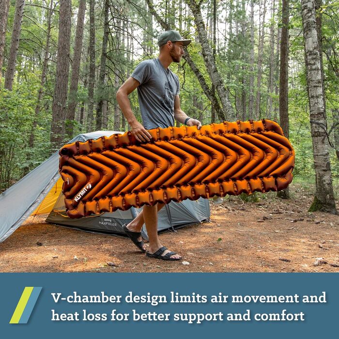 Кемпінговий килимок Klymit Static V Orange: легкий, 6.3 см, для подорожей та кемпінгу