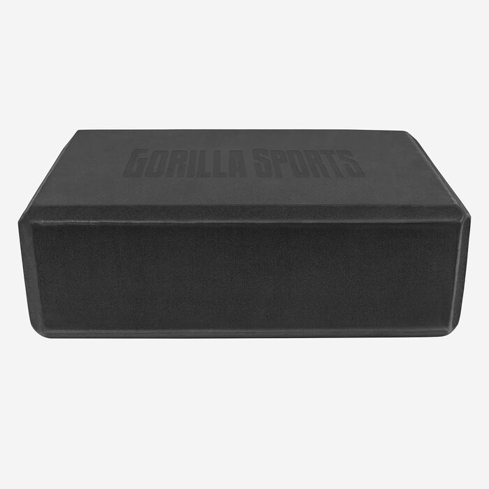 Блок для йоги та пілатеса GORILLA SPORTS, EVA-піна, протиковзкий, 23,5 x 15 x 8 см, чорний