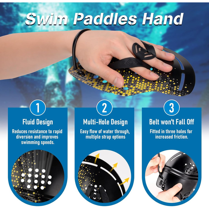 Плавці для плавання Profi, вигнуті, гідродинамічний дизайн, регульовані ремінці, для силових тренувань, жовті