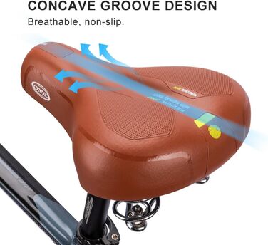 Велосипедне сідло CXWXC з Memory Foam, ергономічне, водонепроникне, амортизуюче, 26 x 18,5 см, для MTB, унісекс, коричневе