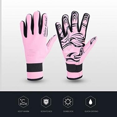 Рукавички для дайвінгу VGEBY1, 2 мм, неопренові, 5 пальців, для водного спорту, дорослі (Рожевий, S)