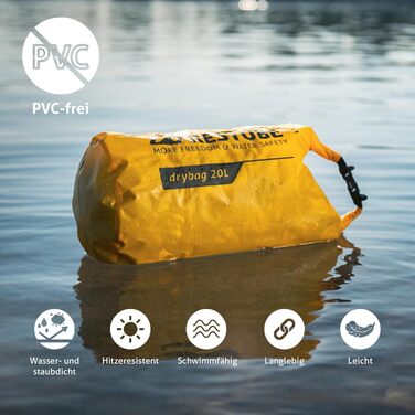 Restube Drybag 30L: Водонепроникний мішок для спорядження | Преміум-якість, для подорожей, активного відпочинку та водних видів спорту | 100% водонепроникний, міцний, блакитний