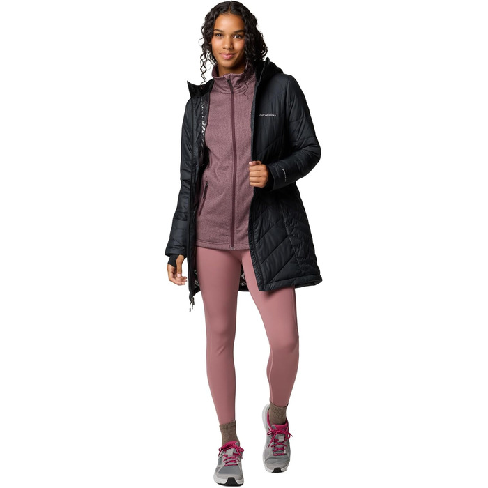 Жіноча зимова куртка-пальто Columbia First Generation Heavenly Long Hooded Jacket, чорна, розмір L