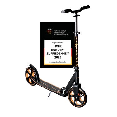 Скутер Muuwmi Pro з алюмінію – для дітей та дорослих, 215 мм, ABEC 7, регульована висота, GS-сертифікований, помаранчевий