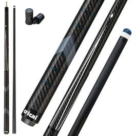 CRICAL Більярдний кий з карбону, 147.3 см, професійний, з'єднання 3/8 x 8, наконечник 12.5 мм, CL-01