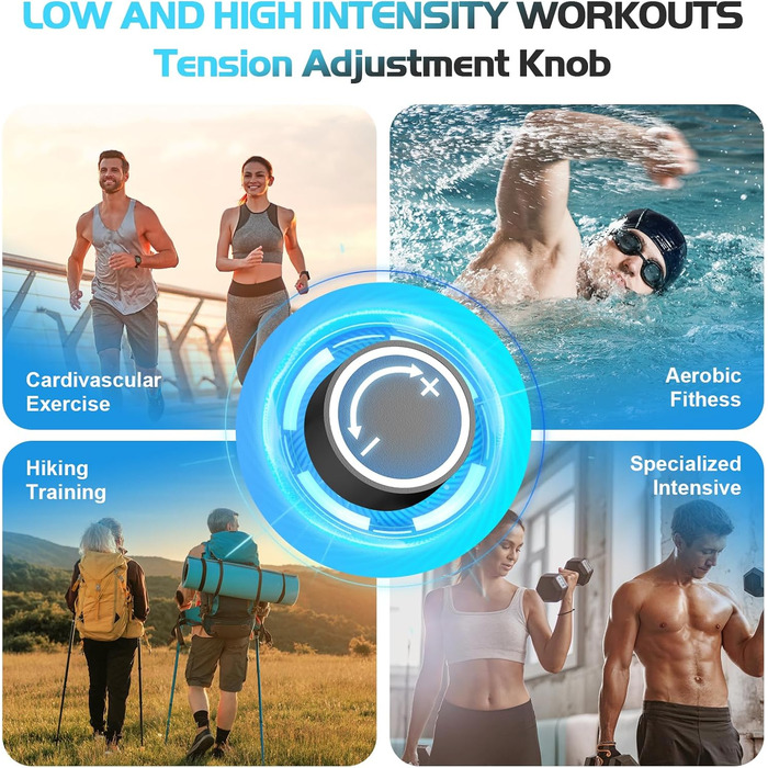 Еліптичний тренажер 2 в 1 з функцією степпера для дому, чорний. З LCD-монітором та регулюванням опору.