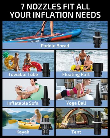 Swonder SUP-насос акумуляторний з швидкою зарядкою, 20PSI, 6000mAh, з автоадаптером (Ice Blue)