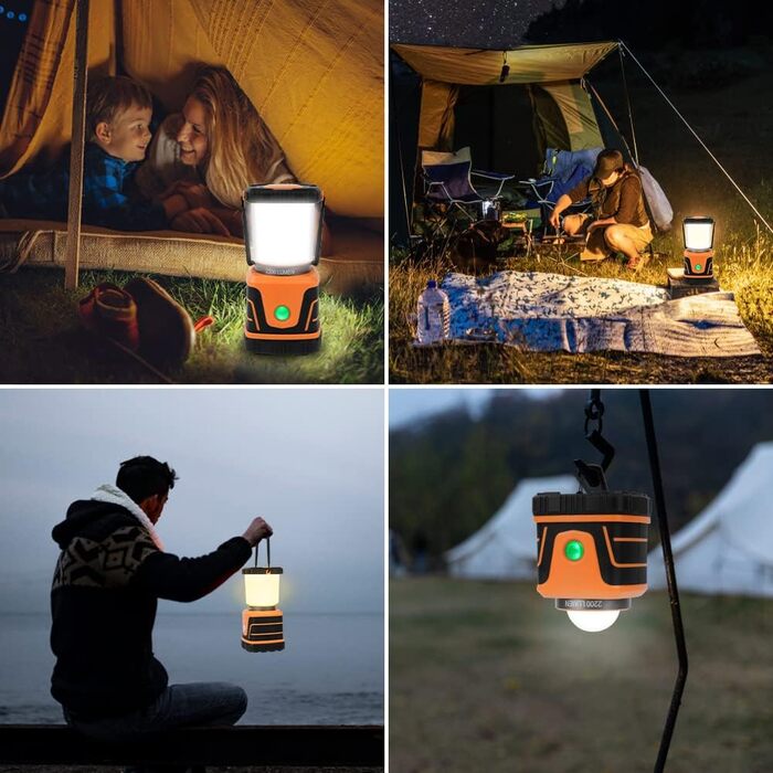 Ліхтар кемпінговий LED Flintronic 2200 Люмен, 6000mAh, 4 режими, димування, IP54, для кемпінгу, надзвичайних ситуацій, оранжевий