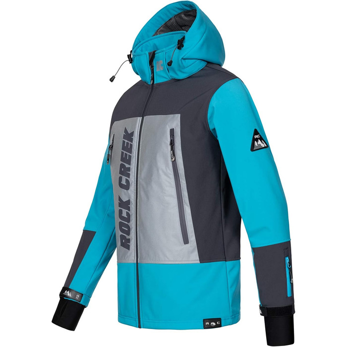 Чоловіча софтшеллова куртка Rock Creek H-238 L, небесно-блакитна