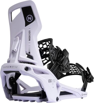 Сноуборд Nidecker Supermatic – автоматичні кріплення, універсальні, білі. Комфортні та надійні, як класичні дворемінні кріплення (розмір L, Heather)