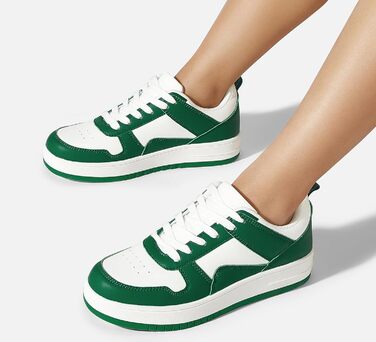 Жіночі кеди LUCKY STEP з блискучими стразами, шкіряні низькі кеди на шнурівках, зручні для прогулянок (40 EU, зелено-білі)